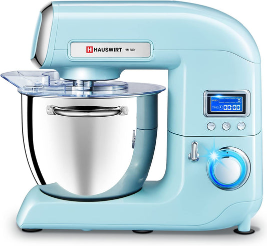 Blue & Stainless Steel Electric Food Stand Mixer Machine - Hauswirt LCD  (HM740B)