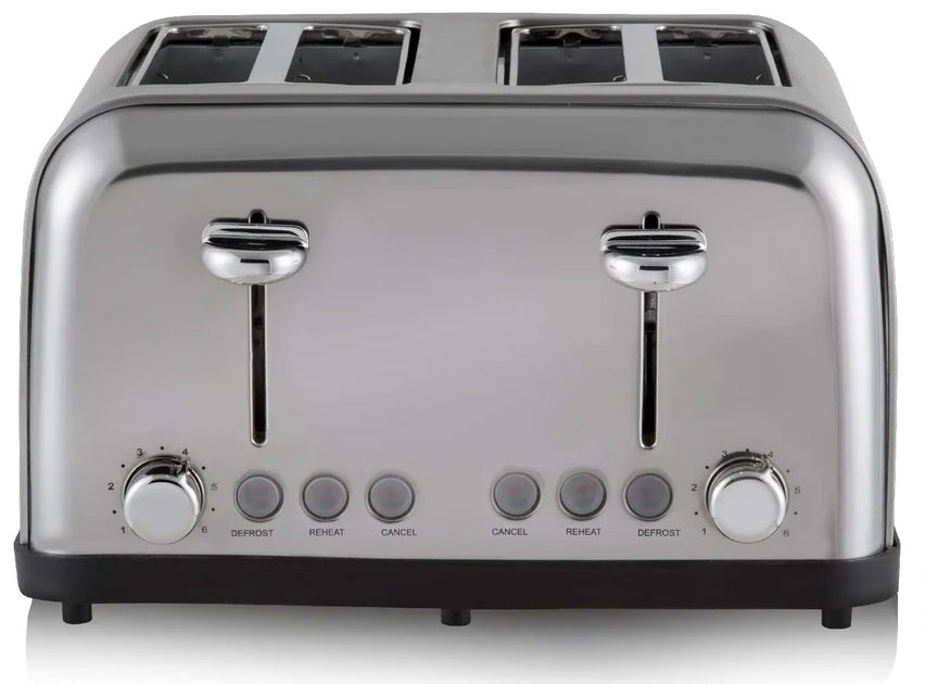 Tower Silver Grey Stainless Steel 4 Slice Toaster (T20003)