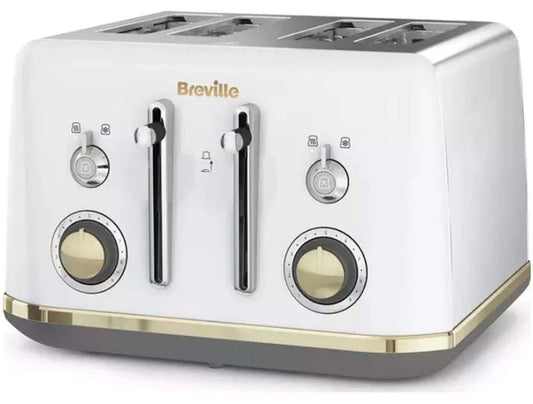 White Breville 4 Slice Toaster Mostra Collection (Refurbished VTT937R)