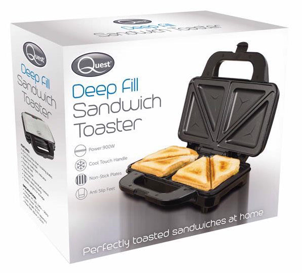Quest Deep Fill Electric Sandwich Toaster Maker Stainless Steel (35630)