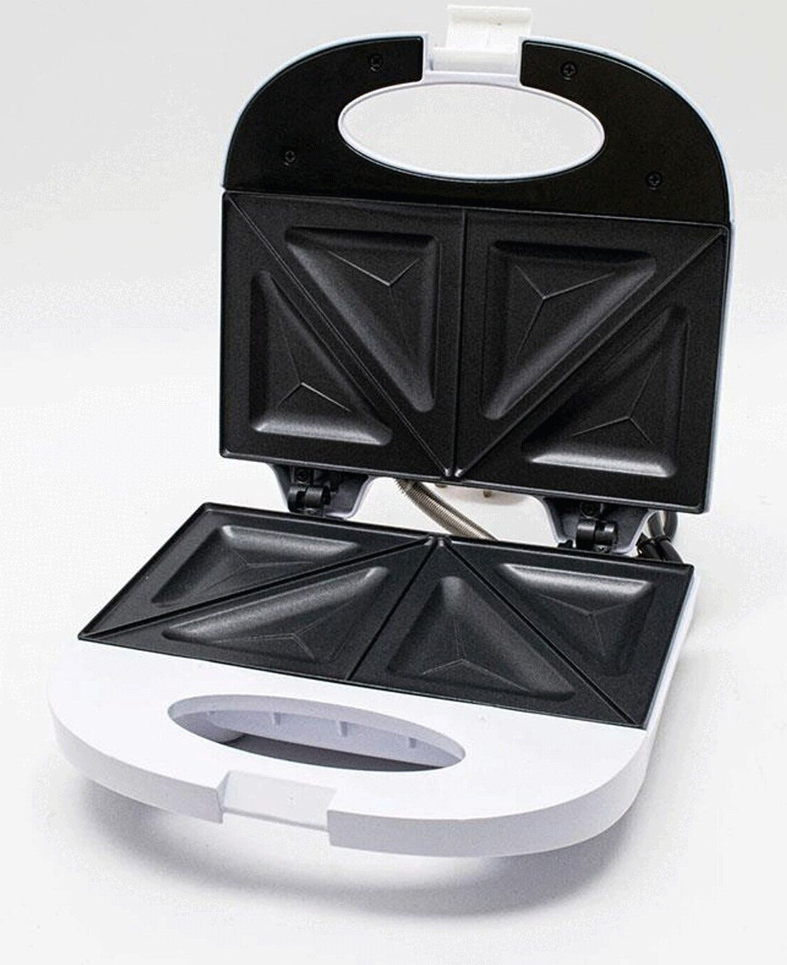 White Daewoo Electric 2 Portion Sandwich Toaster - 2 Slice (SDA2456)