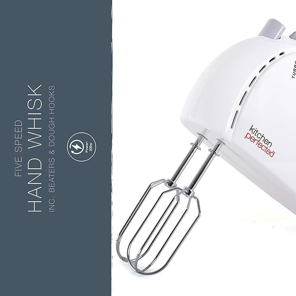 White Electric Whisk Table Top Hand Blender Kitchen Perfected 200w (E5433WH)